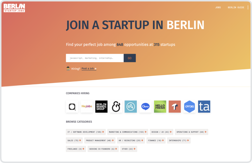 Berlin Startup Jobs Job Postings Pros And Cons JOIN