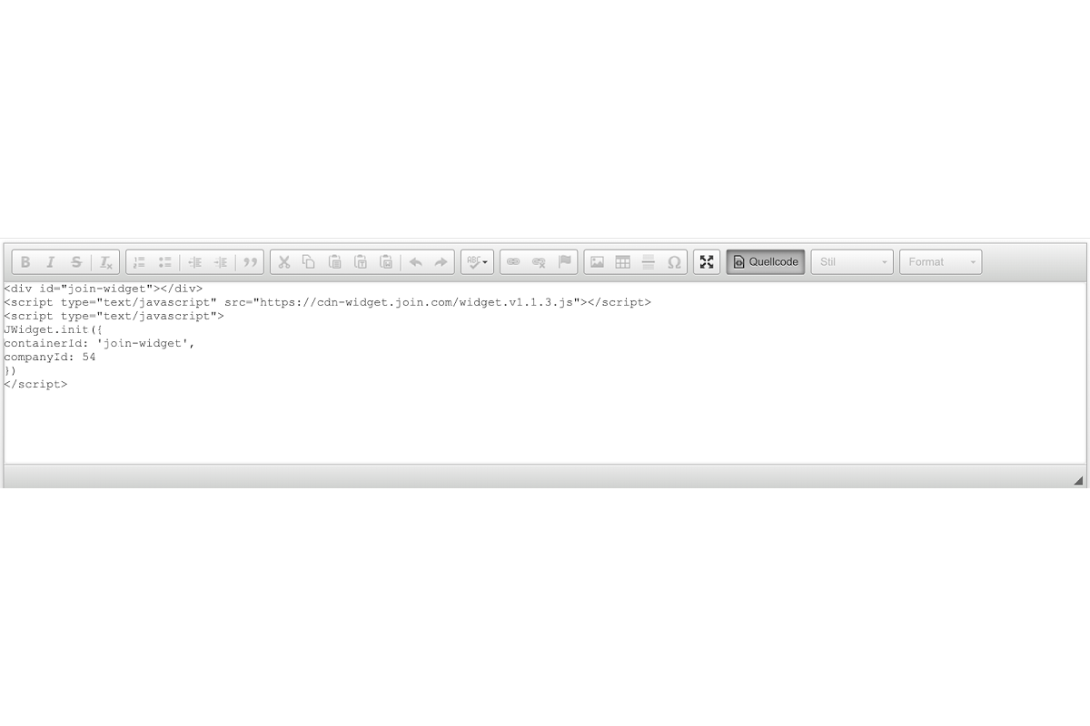 screenshot showing source code view cms editor