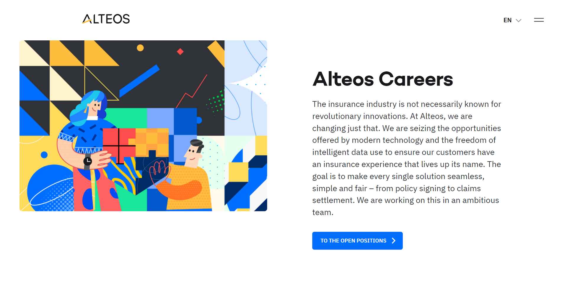 alteos career page screenshot