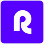 remote.com logo white letter r on purple background