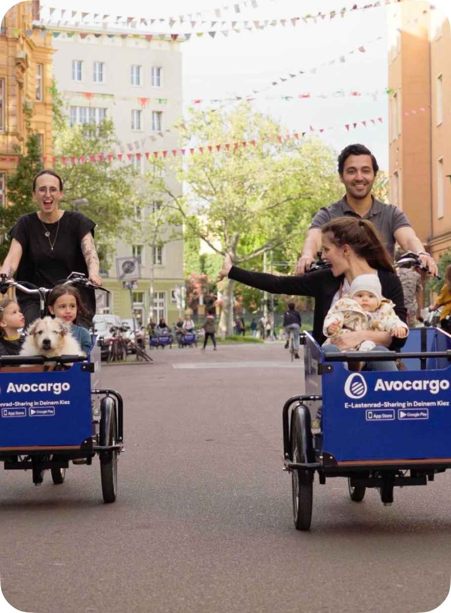 Avocargo customers using avocargo bikes