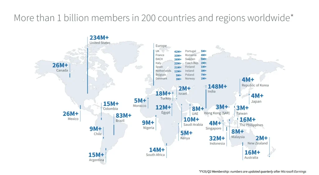 LinkedIn user map